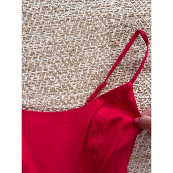 Tailor & Twirl Tatyana Red Retro Fit and Flare Midi Dress Straps Small - Picture 3 of 6